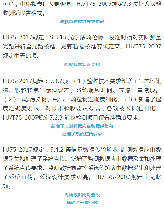 煙氣（so2，nox，顆粒物）排放連續(xù)監(jiān)測技術(shù)規(guī)范 HJ75-2017與HJ/T75-2007標(biāo)準(zhǔn)究竟有何不同